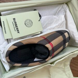 BURBERRY Ladies Archive Beige Homie Open Back Sneakers, Size 38!